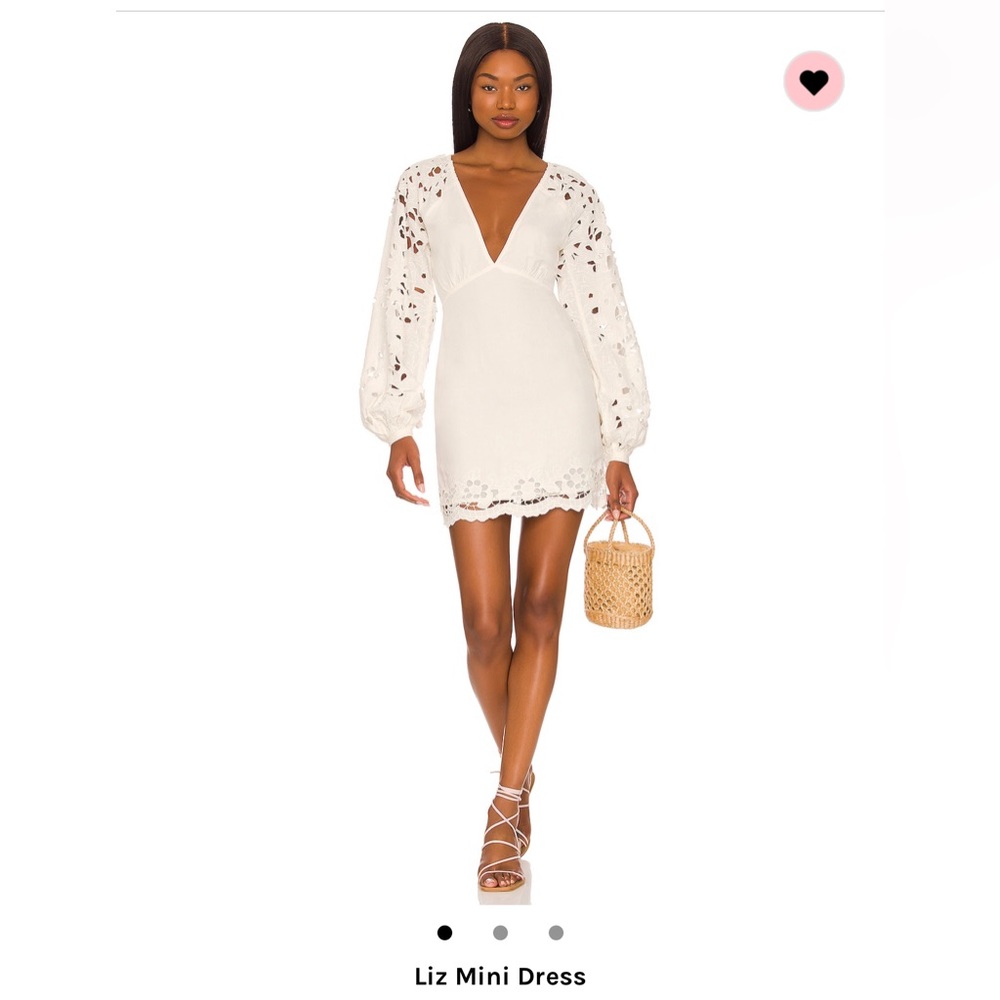 NWT Tularosa White Linen Mini Eyelet Dress